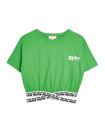 Green RI Active cropped t-shirt | River Island