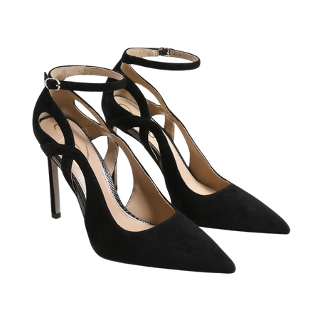 black ADELISA ANKLE STRAP STILETTOs heels