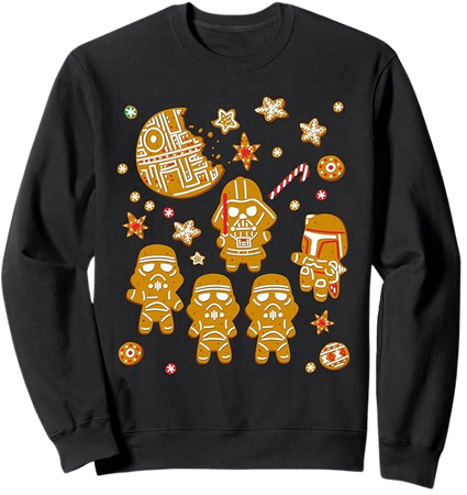 Amazon.com: Star Wars Gingerbread Cookies Galactic Empire Holiday Sweatshirt : Clothing, Shoes & Jewelry
