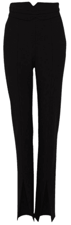 Compact Stretch Split Hem Straight Pants | Karen Millen