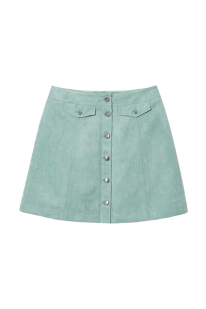 Short Skirt - Mint green/faux suede - | H&M US