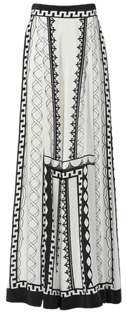 Reiss Black/White Emmalie Maxi Occasion Trousers | REISS USA