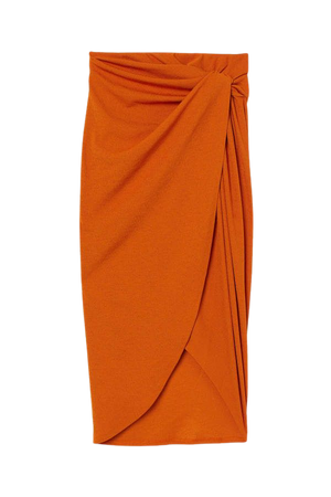 Draped Jersey Skirt - Orange