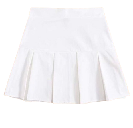 white pleated skirt