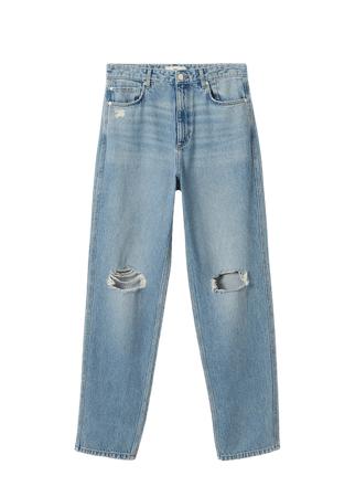 Straight-fit decorative rips jeans - Women | Mango USA