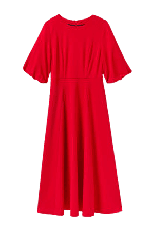 Full Skirt Ponte Midi Dress - Red | Boden US