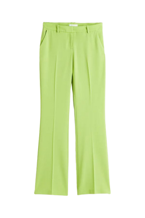Flared Twill Pants - Lime green - Ladies | H&M US