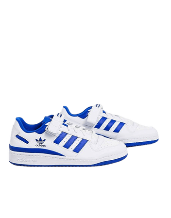 adidas Originals Forum Low sneakers in white and blue | ASOS