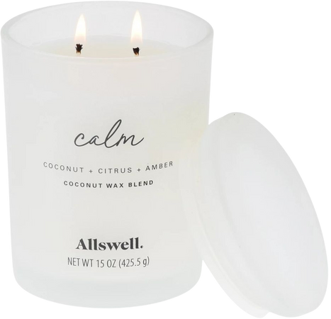 Allswell 15oz Scented 2-Wick Spa Candle - Calm (Coconut + Citrus + Amber) - Walmart.com