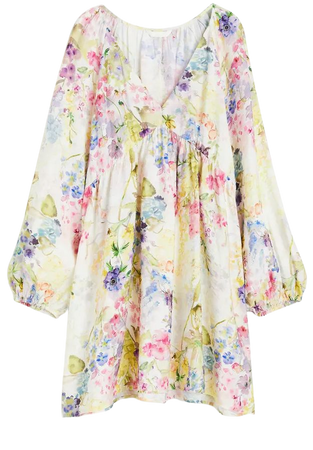 A-line Dress - White/floral - Ladies | H&M US