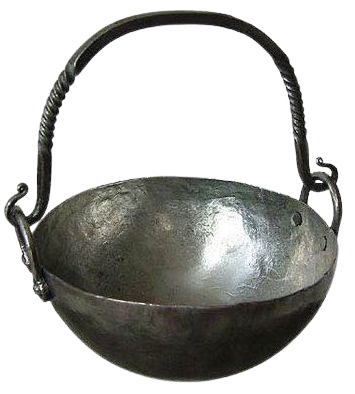 silver pot bowl png medieval