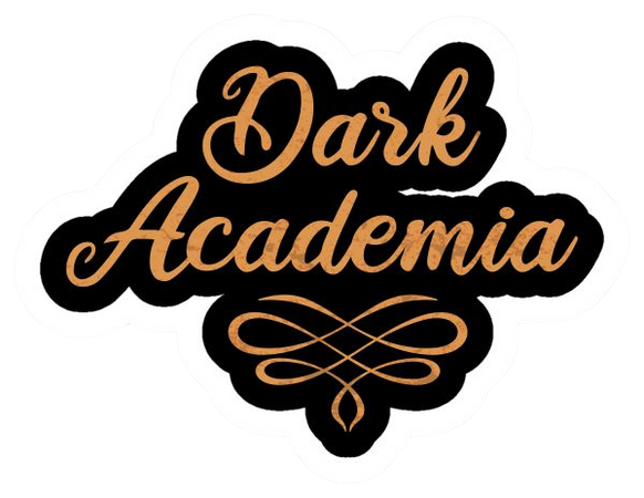 Dark Academia Aesthetic Text Script Dark Academic - Dark Academia - Sticker | TeePublic