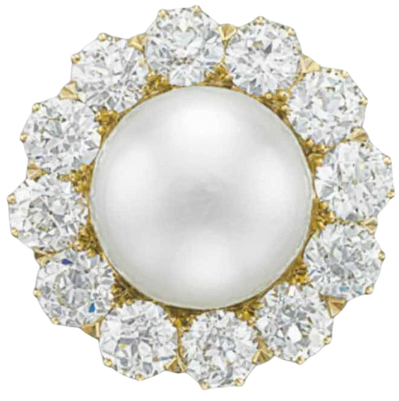ANTIQUE NATURAL PEARL AND DIAMOND BROOCH