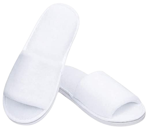 Amazon.com : 5 Pairs White Disposable Slippers, Velvet Open Toe Spa Slippers for Women and Men, Non-Slip Slippers for Hotel, Guests, Travel : Beauty