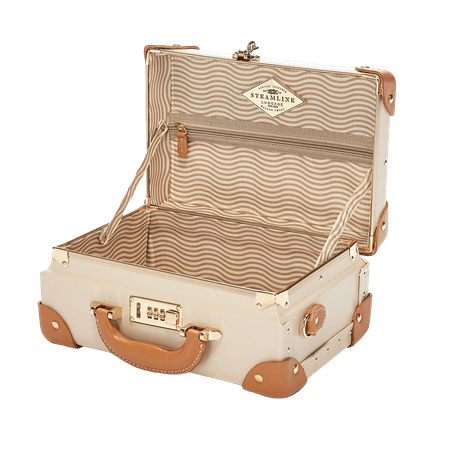 The Diplomat Vanity in Cream | Vintage leather vanity case | Steamline Luggage
