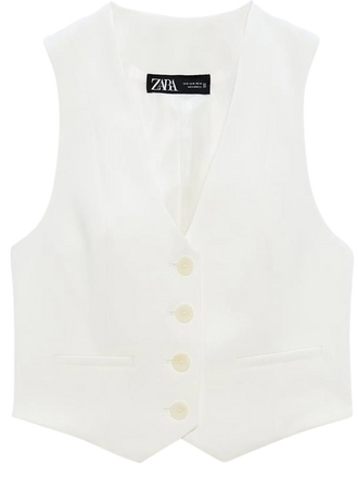 zara waistcoat white