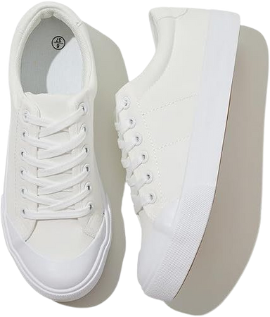 Amazon.com | Witwatia Canvas Shoes for Women Wide Width Cute Fashion Sneakers Low Tops White Tennis Shoes Comfortable Lace-Up Canvas Shoes for Girls | Shoes