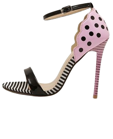 Pink and Black Polka Dot and Stripped Heels