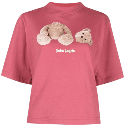 Palm Angels bear-print Cropped T-shirt - Farfetch
