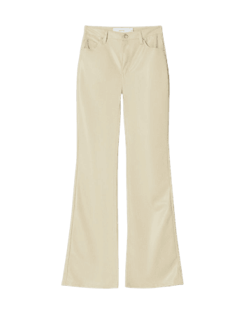 Faux leather flared pants - Pants - Woman | Bershka