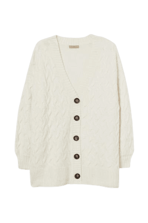 H&M+ Oversized cardigan - Cream - Ladies | H&M GB
