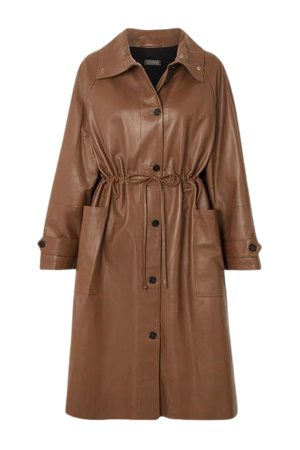 Leather Coat - Brown