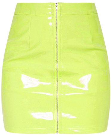 Neon Lime Vinyl Mini Skirt | Skirts | PrettyLittleThing USA