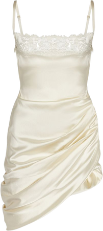 Saudade Lace-Trimmed Satin Mini Dress By Jacquemus | Moda Operandi