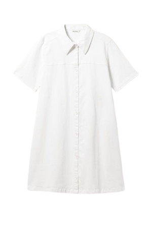 Short Sleeve Shirt Dress - White - Monki WW