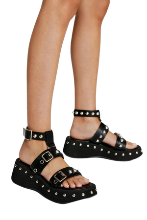 Buckle Studded Flatform Sandal | Nasty Gal