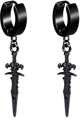 black sword earrings