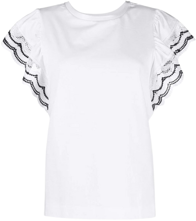 TWINSET macramé-lace T-shirt - Farfetch