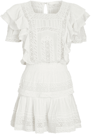 LoveShackFancy Stella Ruffled Cotton Mini Dress | INTERMIX®