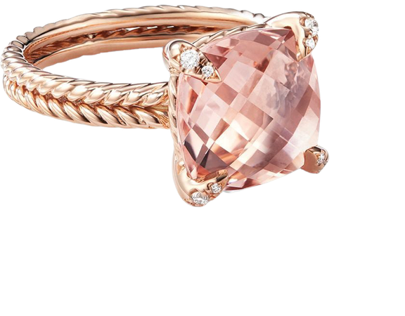 David Yurman 18kt Rose Gold Chatelaine Morganite And Diamond Ring - Farfetch