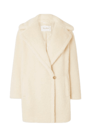 Teddy Bear Icon Short Alpaca, Wool And Silk-blend Coat - Ivory