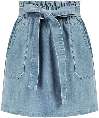 Amazon.com: KANCY KOLE Women's Casual High Waist A Line Skirt Paper Bag Elastic Waist Short Skirt with Pockets S-XXL : Clothing, Shoes & Jewelry