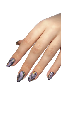 purple marble nails with stars