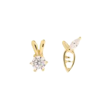 Rabbit + Carrot Studs – Pineal Vision Jewelry