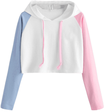 Pink & Blue Crop Top Sweatshirt – The Littlest Gift Shop