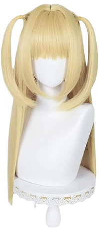 Amazon.com: PWEINCY Long Gloden Ponytails Misa Amane Cosplay Wig with Bangs for Women Halloween Costume : Toys & Games