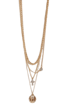 Gold Cross Multi Layering Necklace | PrettyLittleThing USA