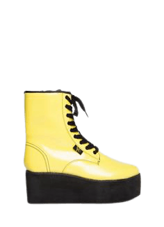 Yellow and Black Platform Boot shoes