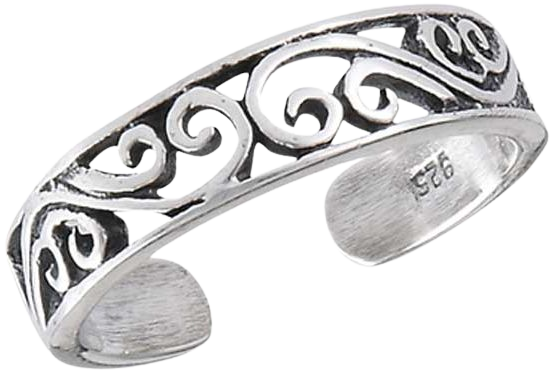 Curly Q Sterling Silver Toe Ring | Hippie Shop