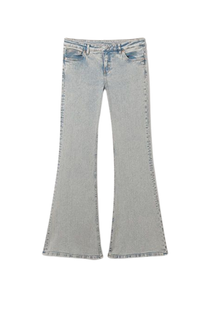 Katsumi Low Waist Flared Jeans - Beige Tint - Monki WW