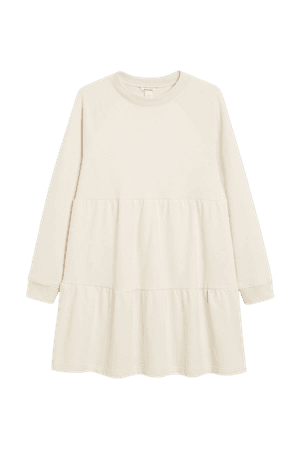 Mini sweater dress - Cream - Mini dresses - Monki WW