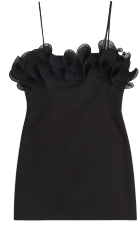 Flounce-trimmed Bodycon Dress - Black - Ladies | H&M US