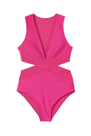 Cut-out Swimsuit - Pink