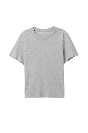 Graphic Printed T-shirt - Grey Melange - Monki WW