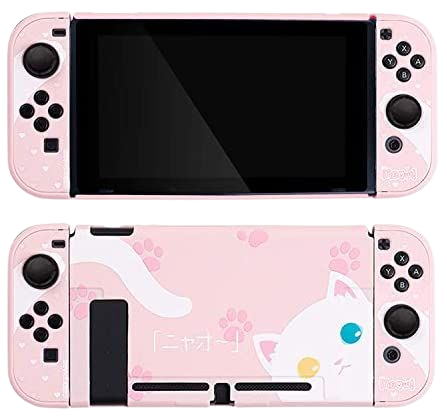 Amazon.com: GeekShare Protective Case for Nintendo Switch, DIY Replacement Housing Shell Case Set for Nintendo Switch Console and Joycon - Anti-Scratch and Soft Touch PC Material (Pink Cat): Video Games