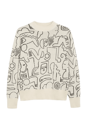 Soft knit sweater - Abstract print - Knitted tops - Monki WW